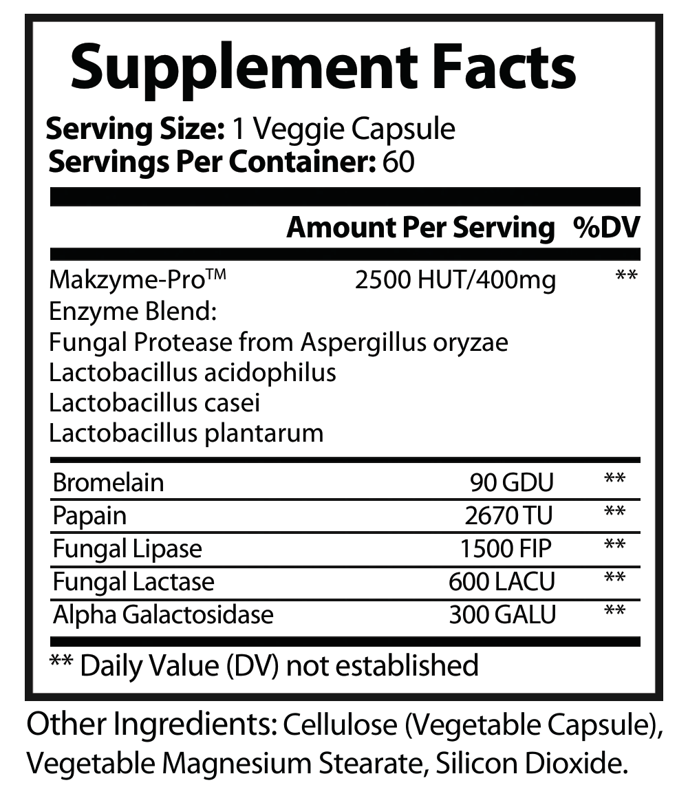 solikka Digestive Enzyme Support – Advanced Multi-Enzyme Formula (60 Capsules)