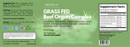 Grass Fed Beef Organ Complex – Ancestral Superfood – Desiccated Liver, Heart, Kidney, Pancreas, Spleen
