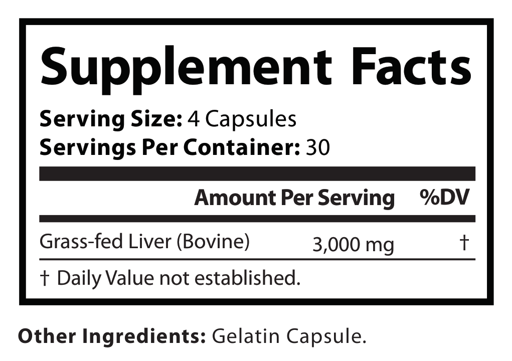 Grass Fed Desiccated Beef Liver Capsules – Pasture Raised