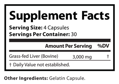 Grass Fed Desiccated Beef Liver Capsules – Pasture Raised