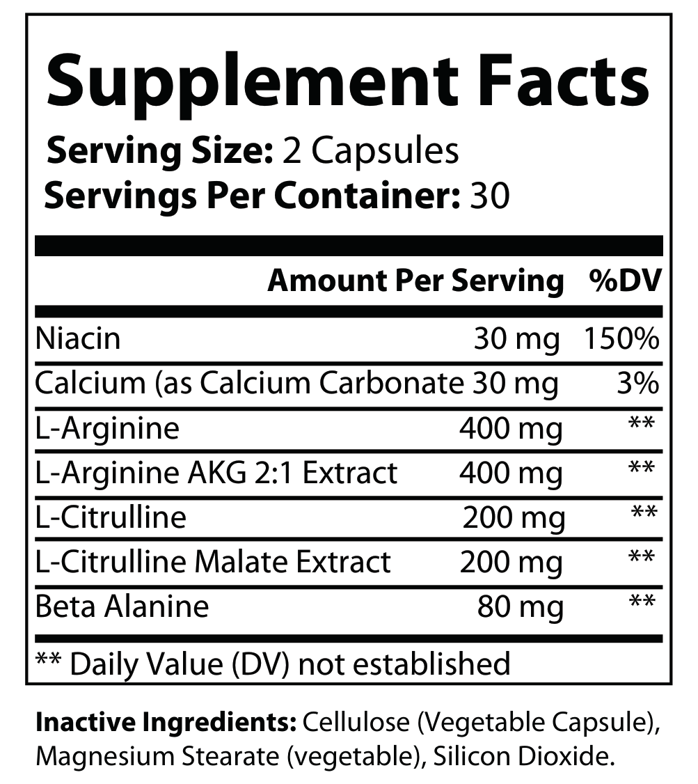 solikka L-Arginine Performance Support – Pre-Workout Formula (60 Capsules)