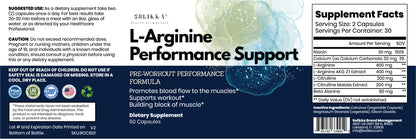solikka L-Arginine Performance Support – Pre-Workout Formula (60 Capsules)