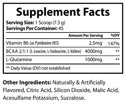 solikka BCAA Powder – 2:1:1 Ratio with L-Glutamine, Watermelon (45 Servings)
