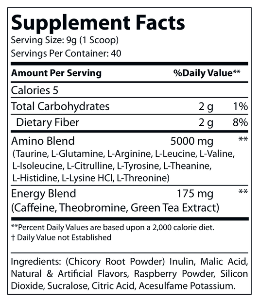 Energized Aminos Raspberry Tea