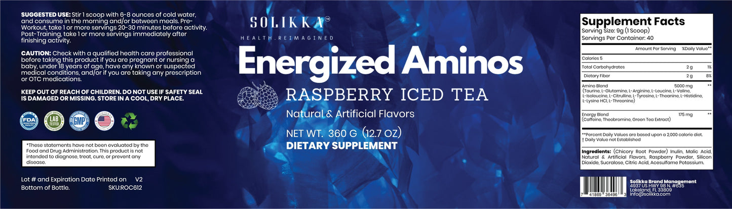 Energized Aminos Raspberry Tea