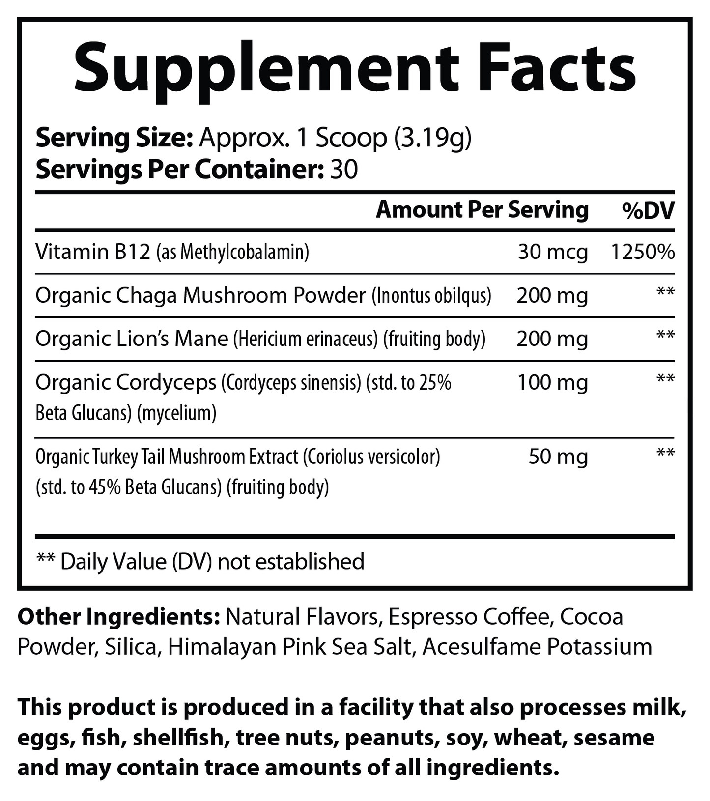 Nature's Espresso Coffee w/Organic Mushroom Complex