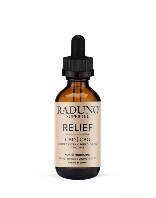 RELIEF - CBD | CBG Infused Extra Virgin Olive Oil Tincture - 2 Fl. Oz.