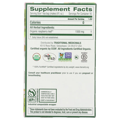 Raspberry Leaf Tea, Organic-Herbal Teas-AlchePharma
