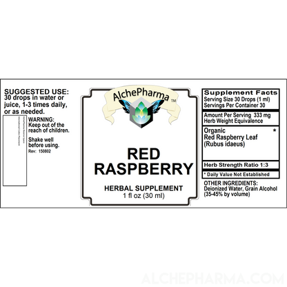 Red Raspberry Leaf ( Organic Rubus idaeus ) Tincture HSR 1:3-Herb-AlchePharma