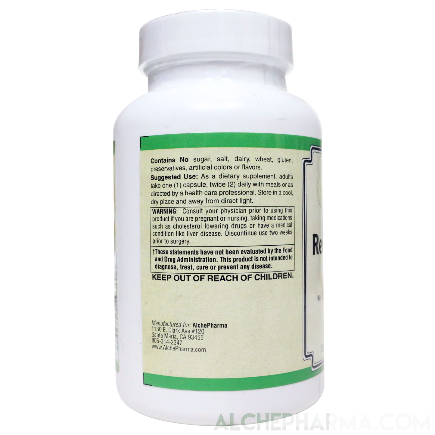 Red Yeast Rice Plus, 600mg ( Organically Grown - Citrinin Free )-Herb-AlchePharma