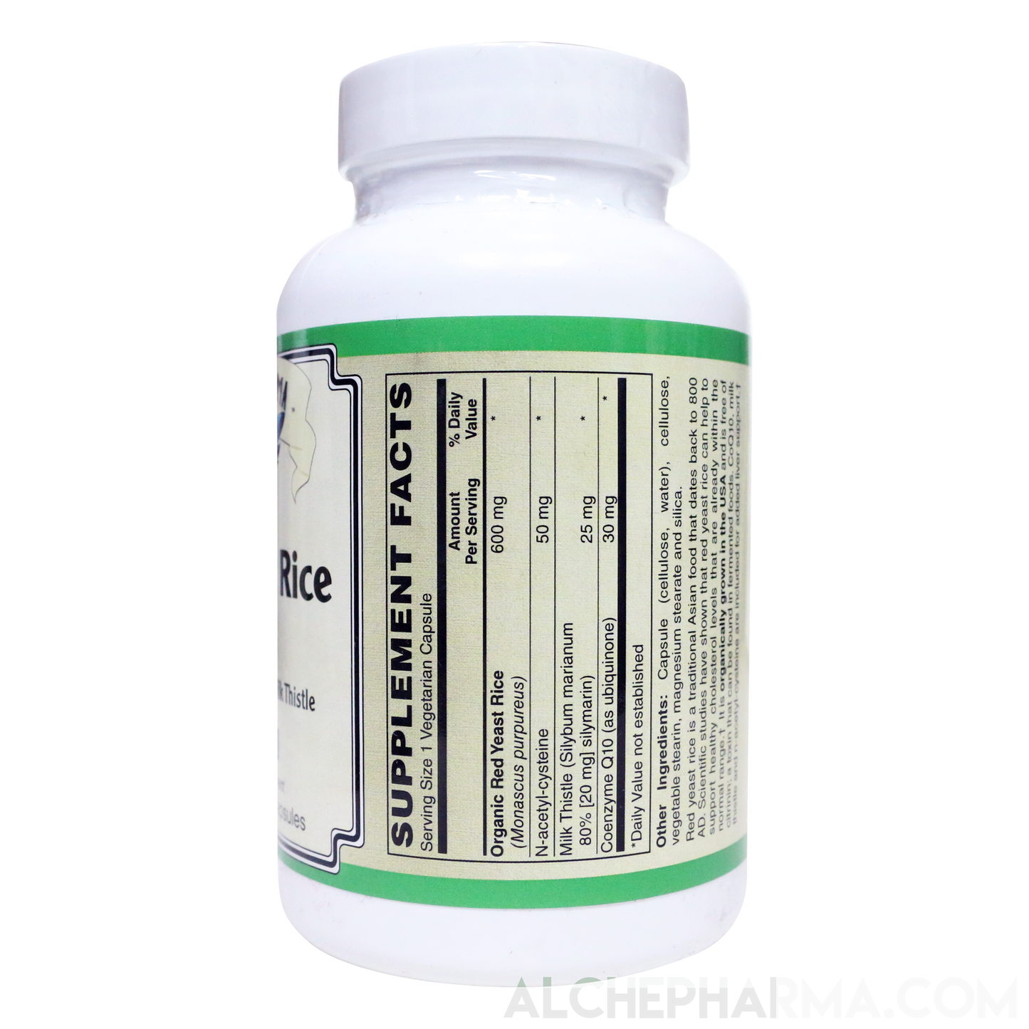 Red Yeast Rice Plus, 600mg ( Organically Grown - Citrinin Free )-Herb-AlchePharma