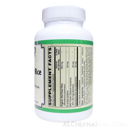 Red Yeast Rice Plus, 600mg ( Organically Grown - Citrinin Free )-Herb-AlchePharma