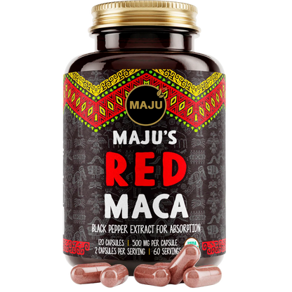 MAJU Organic Red Maca Root Capsules 120ct