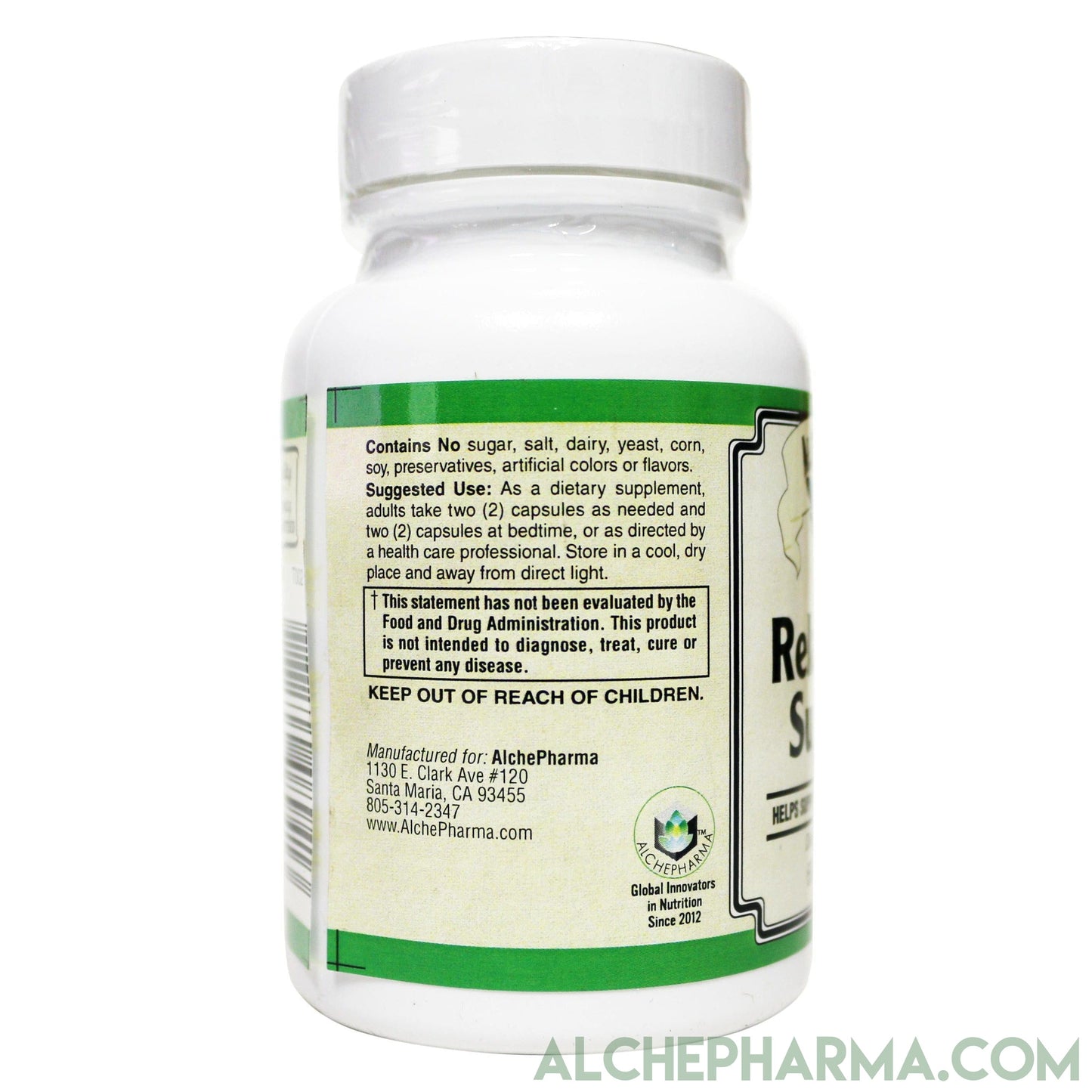 Relaxation Support ( Relora, L-Theanine, Herbal Combination ) * formerly known as Relaxation Formula-Calming-AlchePharma-60 Capsules-AlchePharma