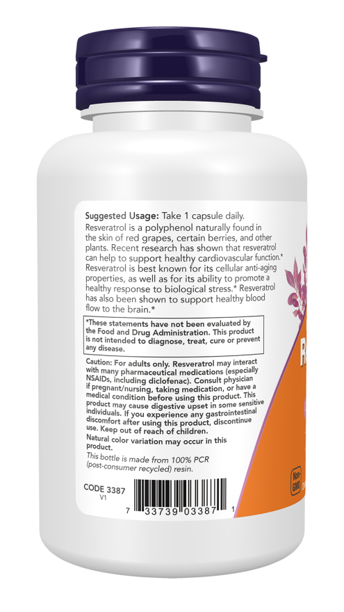 Resveratrol, Maximum Strength 600 mg Veg Capsules