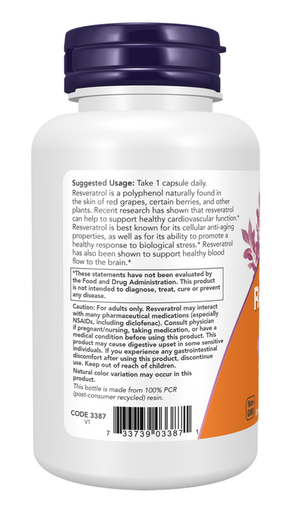 Resveratrol, Maximum Strength 600 mg Veg Capsules