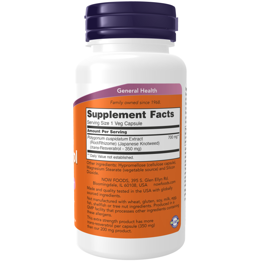 Resveratrol, Extra Strength 350 mg Veg Capsules-Antioxidants-AlchePharma