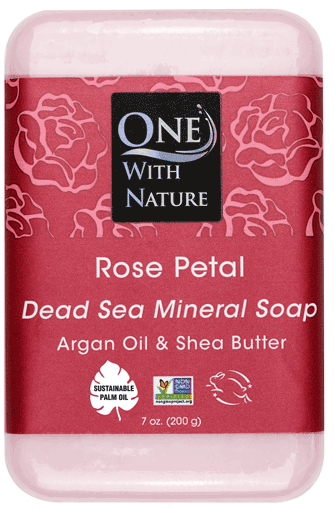 Rose Petal Soap with Dead Sea Minerals, Argan Oil & Shea Butter