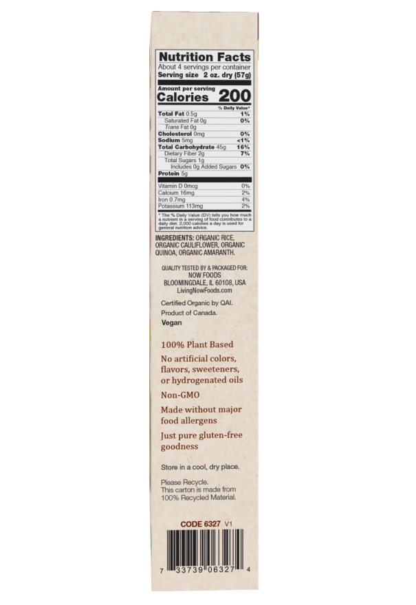Cauliflower and Multigrain Rotini Pasta, Organic