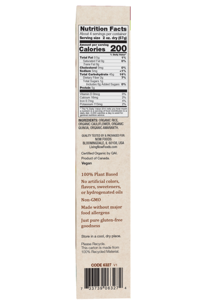 Cauliflower and Multigrain Rotini Pasta, Organic