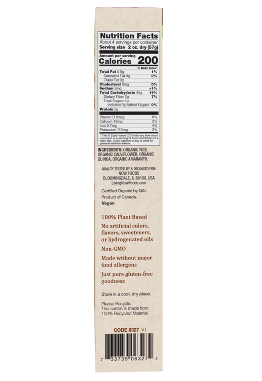 Cauliflower and Multigrain Rotini Pasta, Organic