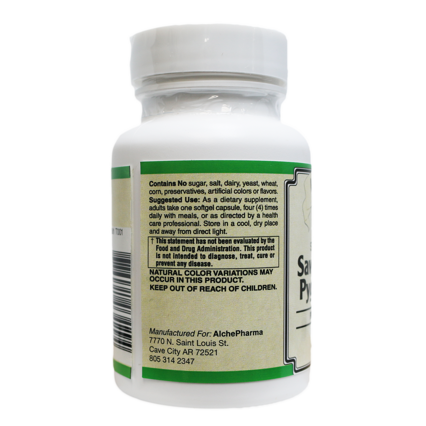 SAW PALMETTO & PYGEUM PLUS-PROSTATE SUPPORT [ European Standardized ] PROFESSIONAL FORMULA-Herbal-AlchePharma