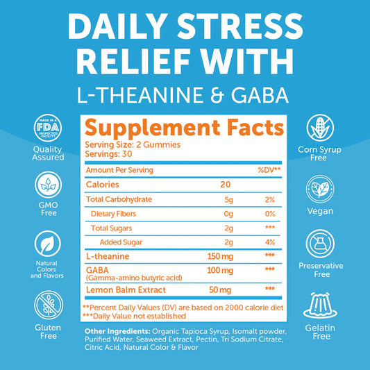 Stress Less - Advanced Formula, Orange Pineapple Flavored - 60 Gummies