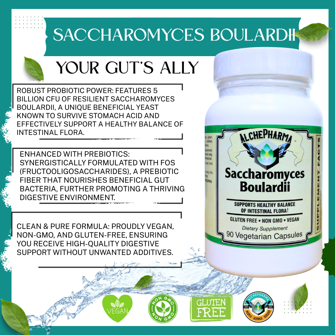 Saccharomyces Boulardii - Non-GMO Project Verified - Dairy Free-Probiotic-AlchePharma