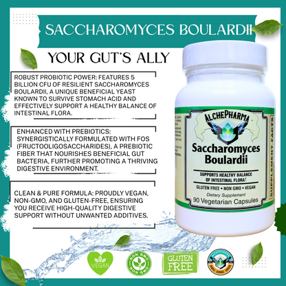 Saccharomyces Boulardii - Non-GMO Project Verified - Dairy Free-Probiotic-AlchePharma