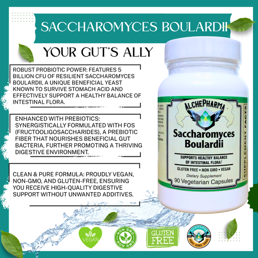Saccharomyces Boulardii - Non-GMO Project Verified - Dairy Free-Probiotic-AlchePharma