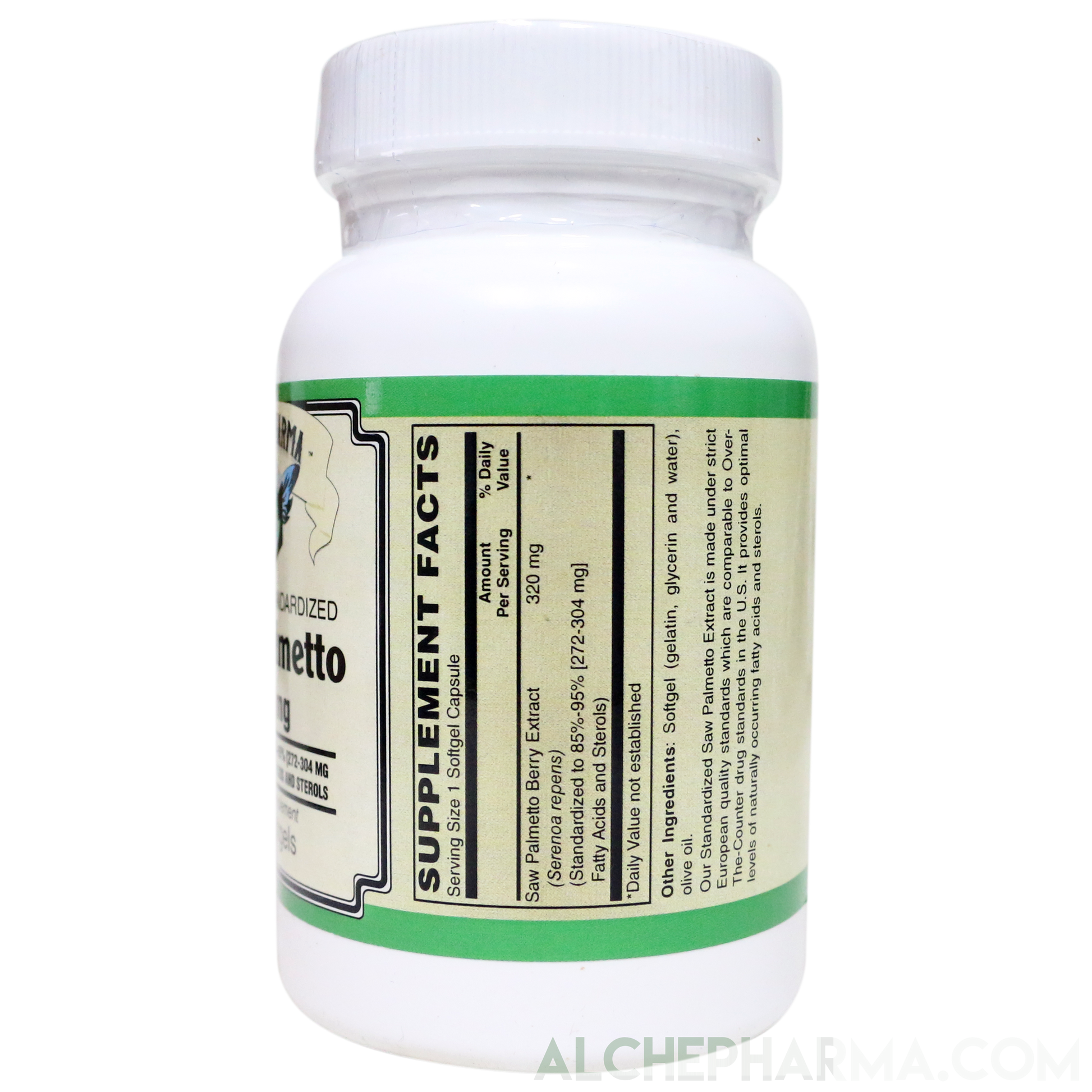 Saw Palmetto Extract 320 mg. ( European Standardized to 85%-95% Fatty Acids and Sterols )-Herb-AlchePharma
