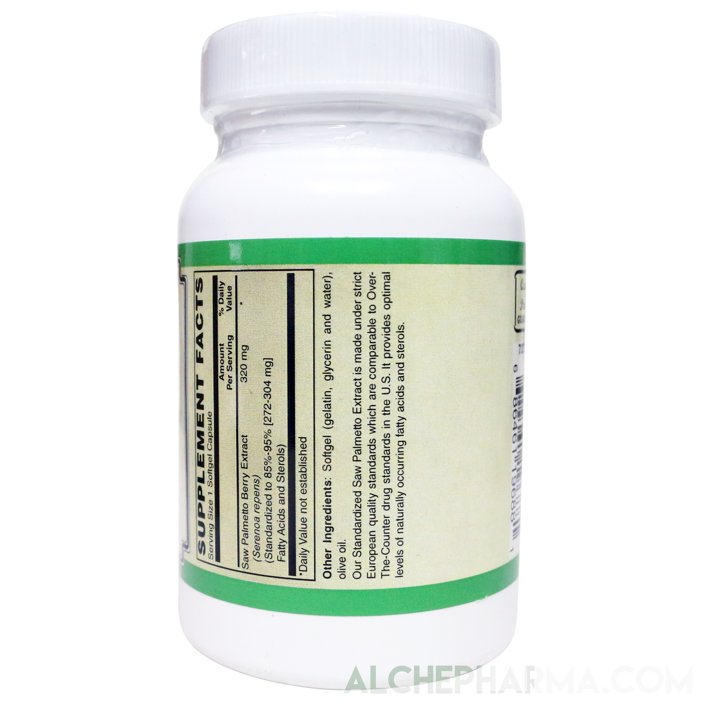Saw Palmetto Extract 320 mg. ( European Standardized to 85%-95% Fatty Acids and Sterols )-Herb-AlchePharma