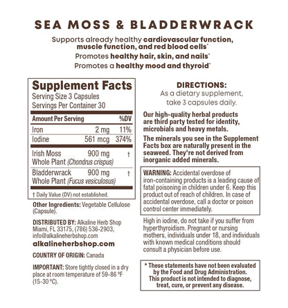 Sea Moss & Bladderwrack Supplement - 2 Sizes