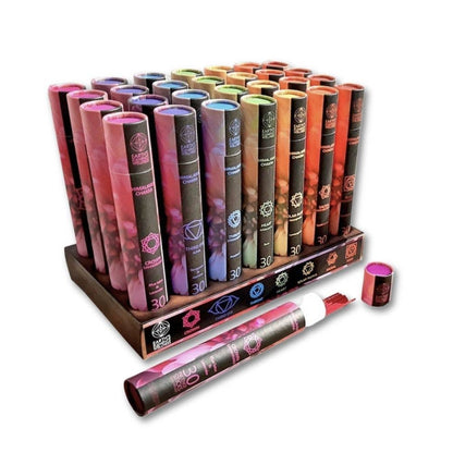 Set of 28 EE Himalayan Chakra Incense Sticks with Wooden Dis-AlchePharma