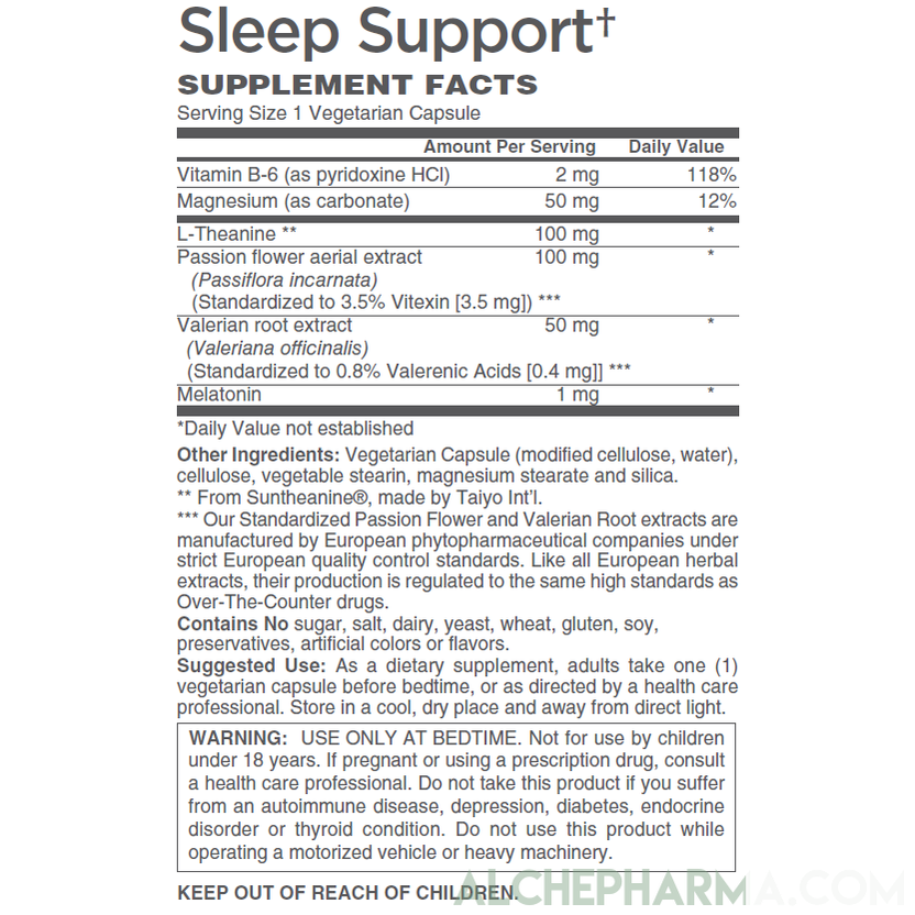 Sleep Support - Advanced Theanine Melatonin Blend ( For Bedtime Use Only )-Sleep and Relaxation-AlchePharma