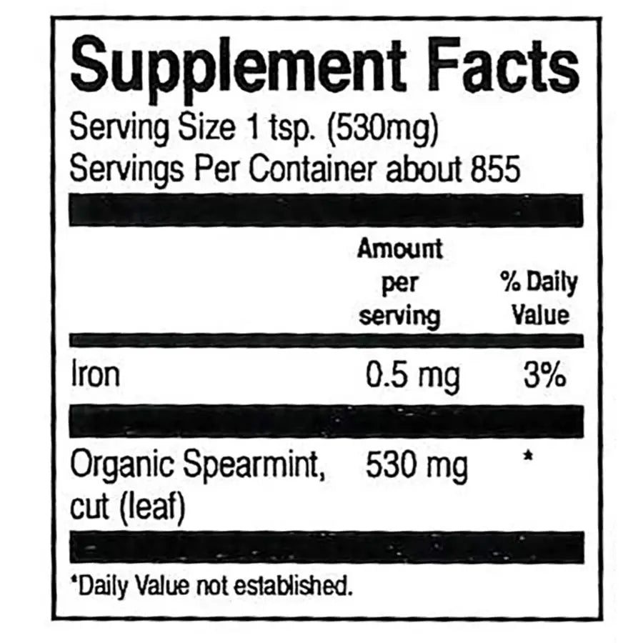 Spearmint Leaf, Cut & Sifted, Organic 1 lb