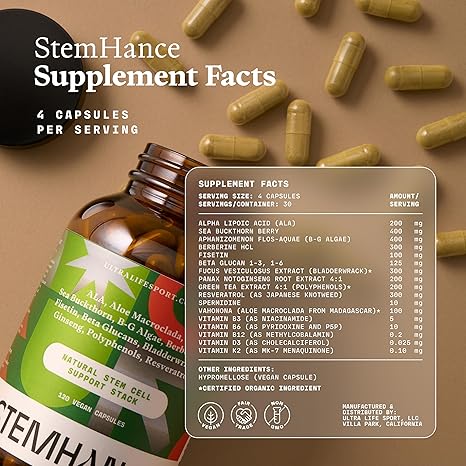 StemHance - Natural Stem Cell Support Stack - 120 Capsules