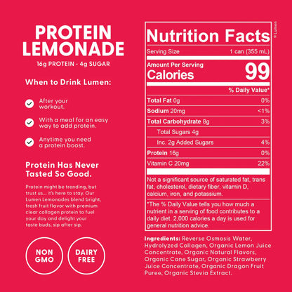 Protein Lemonade - Clear Collogen Protein Beverage - 12 Fl. Oz.