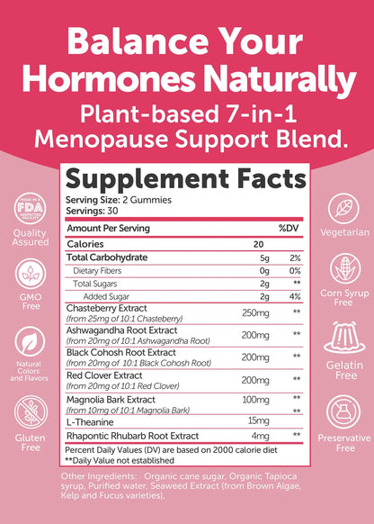 "Menopause Support Gummies Mixed Berry 60 Count