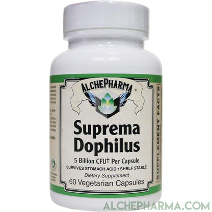 Suprema Dophilus Authentic ( Danisco -BEARS- Poly Matrix Stomach Acid Resistant Strains ) w/ arabinogalactans-Probiotics-AlchePharma-60 Veg Caps-AlchePharma