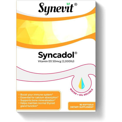 Syncadol - Vitamin D3 50mcg (2000 IU) - 30 Softgels-Vitamin D-AlchePharma