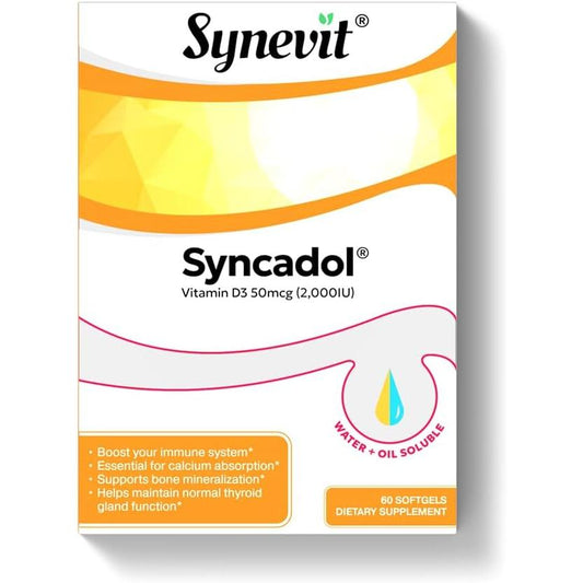 Syncadol - Vitamin D3 50mcg (2000 IU) - 30 Softgels-Vitamin D-AlchePharma
