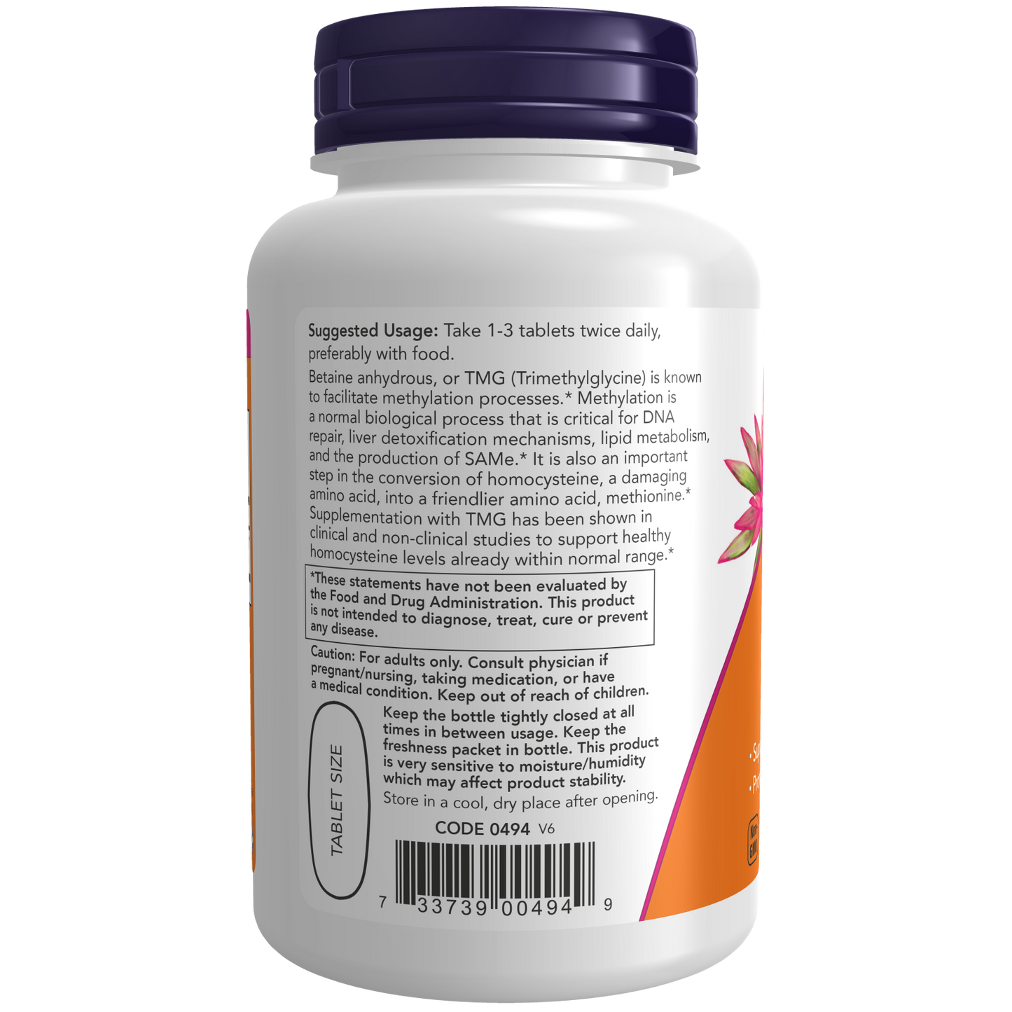TMG Betaine 1,000 mg Tablets-Vitamins-AlchePharma