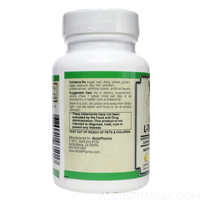 Theanine 200Mg Chewable AlphaWave® Fermented Vegan Lemonade Flavor-Vitamins & Supplements-AlchePharma