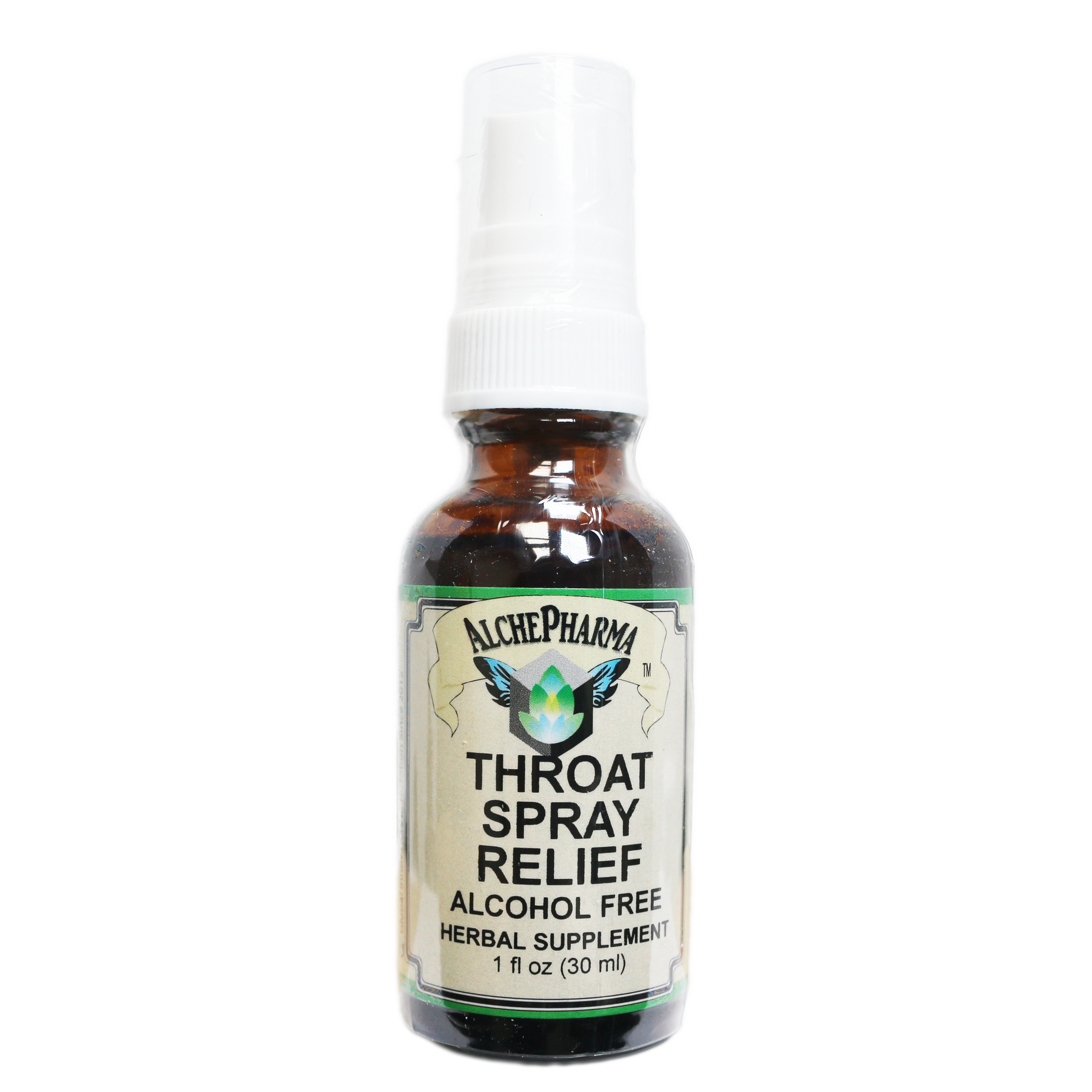 Throat Spray Relief w/ Organic and Wild Crafted herbs / Natural Raspberry-Herb-AlchePharma