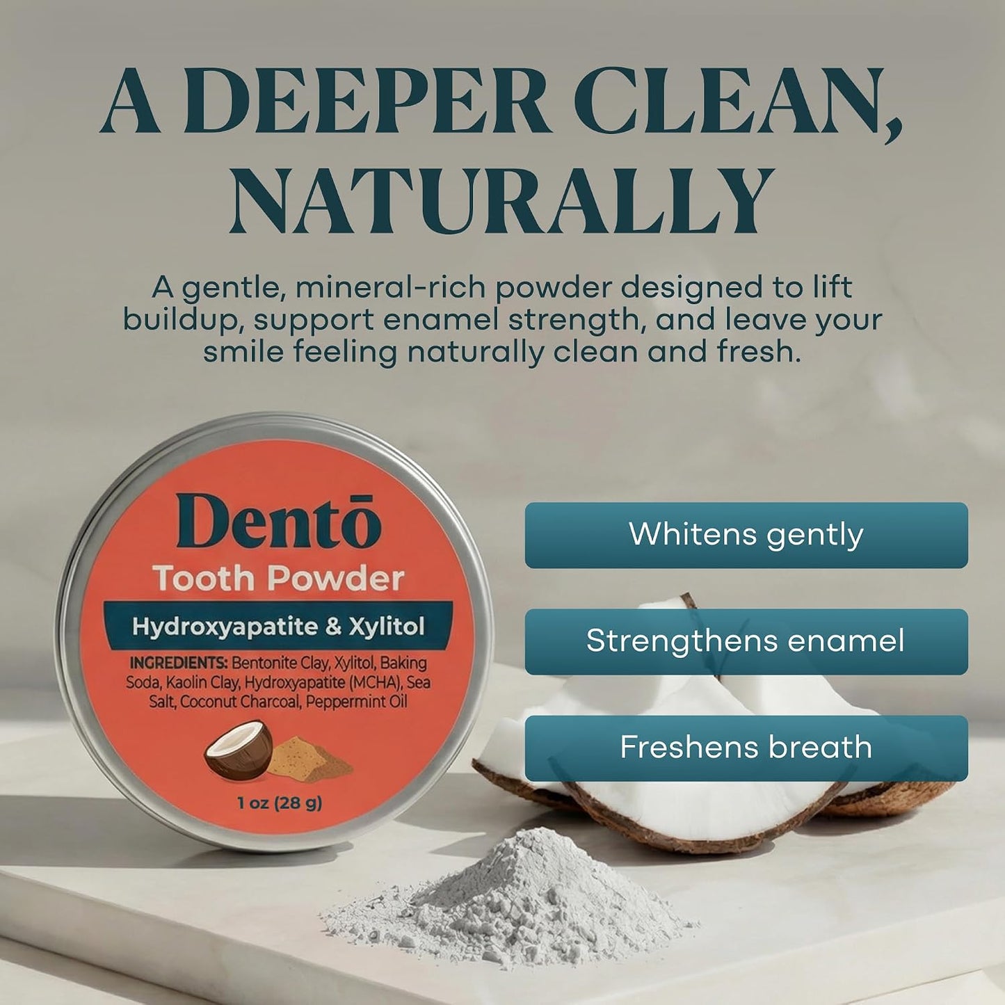 Whitening Tooth Powder Hydroxyapatite & Xylitol 1oz