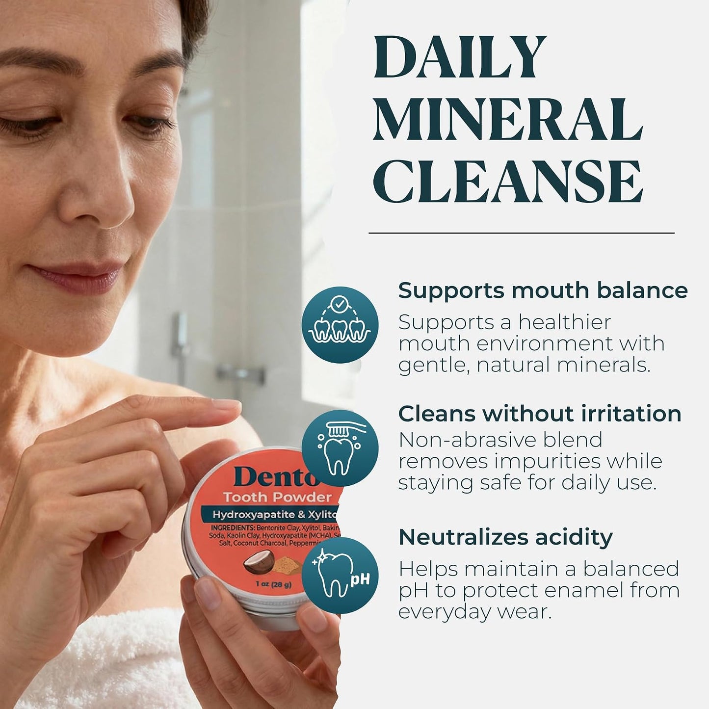 Whitening Tooth Powder Hydroxyapatite & Xylitol 1oz