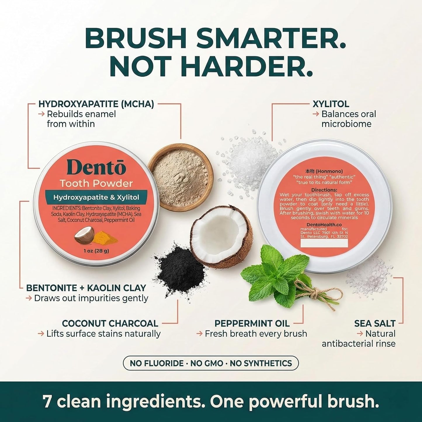 Whitening Tooth Powder Hydroxyapatite & Xylitol 1oz