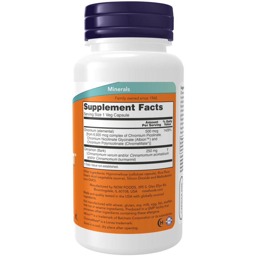 Tri-Chromium™ 500 mcg with Cinnamon Veg Capsules-Minerals-AlchePharma