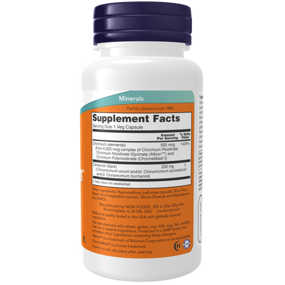 Tri-Chromium™ 500 mcg with Cinnamon Veg Capsules-Minerals-AlchePharma